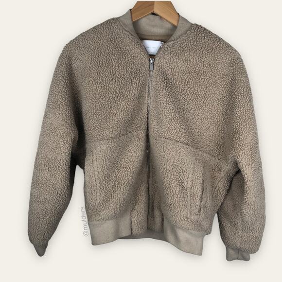 OAK + FORT Jackets & Blazers - Oak + Fort Camel Teddy Sherpa Bomber (Jacket 1945) "The New Sherpa Jacket"